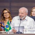 Brazil's president Lula da Silva giving a speech at the Amazon Summit. Lula scraps Bolsonaro's cuts to Brazilian climate target ambition