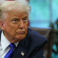 US President Donald Trump looks on as he signs executive orders and proclamations in the Oval Office at the White House, in Washington, D.C., U.S., May 5, 2025