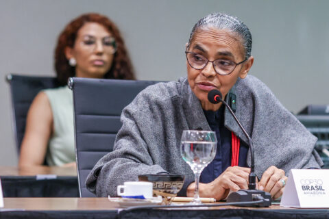 Brazil's environment minister Marina Silva at a COP30 presidency consultation event. (Photo: Felipe Werneck/COP30 presidency)