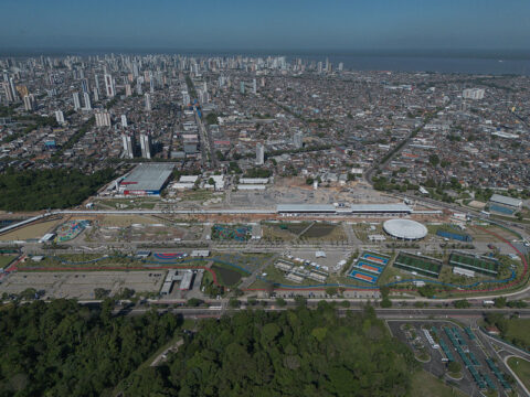 A photograph of the city park in Belem