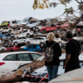 Cars piled up in an area affected by the DANA floods, on November 16, 2024, in Sedaví, Valencia, Spain