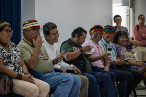 Indigenous leaders at the assembly for a fossil-free Amazon gathered in Tarapoto, Perú, from April 2 to 4. (Photo: Marlon Flores / Fossil Fuel Non Proliferation Treaty)
