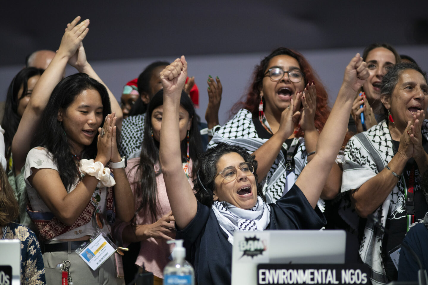 Anabella Rosemberg of CAN International delivers the final intervention by environmental NGOs at the closing COP30 plenary