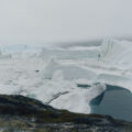 Icebergs in front of Illulissat Glacier or Jakobshavn Glacier in Greenland