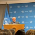 Brazilian president Lula da Silva at a press conference at the 2025 UN General Assembly in New York.