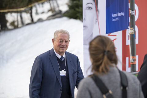 Former US Vice-President Al Gore enters the World Economic Forum Annual Meeting 2026 in Davos-Klosters, Switzerland, January 19, 2026